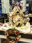 Pretzels, ginger bread, icing and sponge in a Christmas confection with soft toys – greeting us in the reception area of our hotel. cf the 'traditional' Christmas story of Hansel and Gretel.